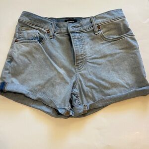 Express Light Blue Jean Shorts. Shorter mid rise size 6.